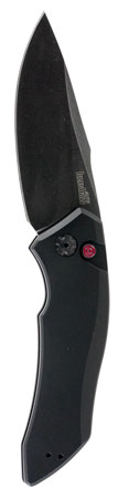 Kershaw 7100BW Launch 1 3.40" Folding Drop Point Plain Black Oxide Blackwash CPM 154 SS, Blade Black Aluminum Handle