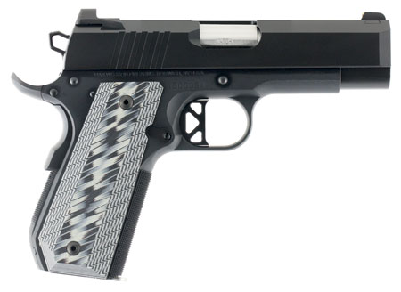 Dan Wesson 01884 EPC 9mm Luger 9+1 4" Stainless Bull Barrel Black Duty Serrated Stainless Steel Slide Black Aluminum Frame wBeavertail Black/Gray G10 Grip