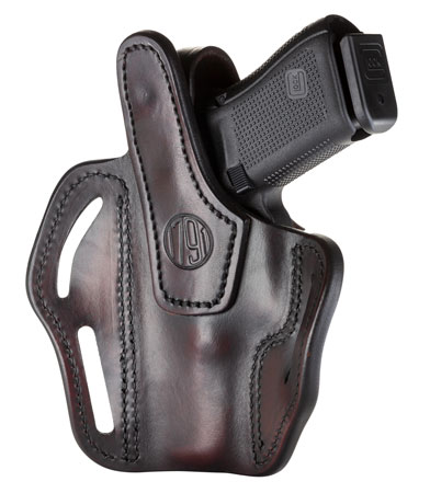 1791 Gunleather BHX3SBRR BHX OWB Size 03 Signature Brown Leather Belt Slide Compatible w/Glock 17/S&W M&P Shield/Sig P228 Right Hand