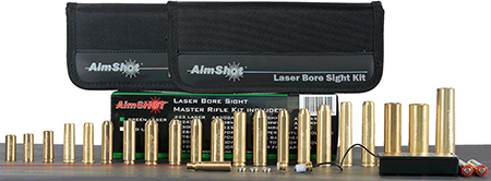 AimShot Master Kit Multi-Caliber Bore Sight with Red 650nM Laser, Uses L736 Button Cell Batteries & 2 AAA Batteries for Battery Pack for Rifles (Batteries Not Included)