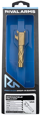 Rival Arms RA-RA20H101E Precision V1 Gold PVD Stainless Steel Spiral Fluted for Springfield Hellcat