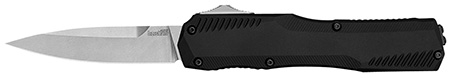 Kershaw 9000 Livewire 3.30" OTF Spear Point Plain Stonewashed CPM 20V SS Blade/ Textured Black Anodized Aluminum Handle Includes Pocket Clip
