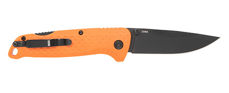 S.O.G SOG13110243 Adventure LB 3.50" Folding Plain Orange Black TiNi 5Cr15MoV Blade, Blaze Orange Textured GRN Handle
