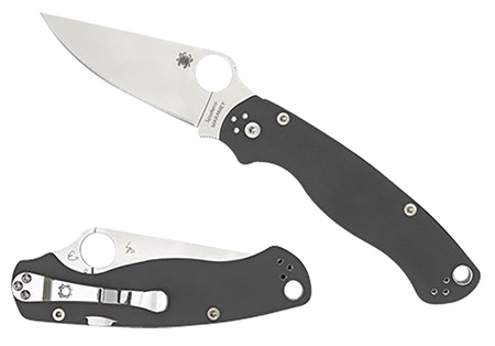 Spyderco C81GPDGY2 Para Military 2 3.47" Folding Plain Satin Maxamet Steel Blade/Dark Gray Textured G10 Handle Includes Pocket Clip
