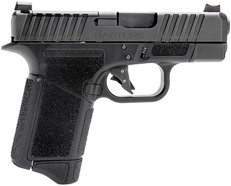 Gforce Arms GF932512 Rapture 9mm Luger 12+1 3.25" Black Steel Barrel, Black Optic Cut/Serrated Slide, Polymer Frame, Black Textured Grip