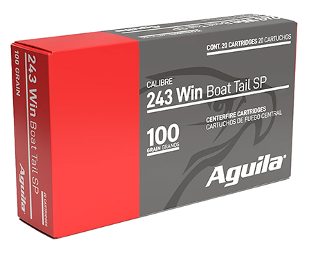 Aguila 8047AG 243Win 100gr InterLock Boat Tail Soft Point 20 Per Box/10 Case