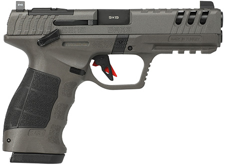 SAR USA SAR9G3PT SAR9 Gen3 Full Size Frame 9mm Luger 17+1 4.40" Black Steel Barrel, Platinum Cerakote Serrated Steel Slide, Platinum Cerakote Polymer Frame w/Picatinny Rail, Black Polymer Grip