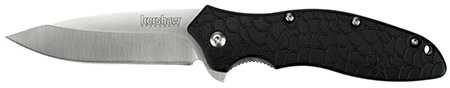 Kershaw 1830 OSO Sweet 3" Flipper Drop Point Plain Satin 8Cr13MoV SS Blade, Black GFN Handle, Includes Pocket Clip