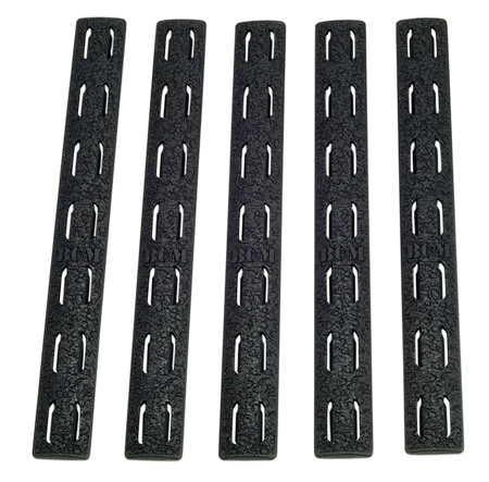 BCM KMRRPBLK5 Rail Panel Kit AR Platform KeyMod 5.55" Black Polymer 5 Pack