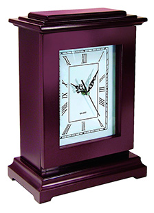 Peace Keeper RGC Tall Gun Clock Front Panel Entry Mahogany Stain Wood Holds 1 Handgun 13.25" L x 9.50" W x 6.25" D