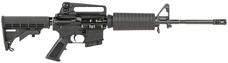 Bushmaster 0010004CA M4 Patrolman's 5.56x45mm NATO Caliber with 16" Barrel, 10+1 Capacity, Black Metal Finish, Black 6 Position Collapsible Stock & Black Polymer Grip Right Hand
