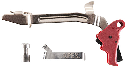 Apex Tactical 102P155 Action Enhancement Slim Red Drop-In Compatible w/Glock Gen3-4 17/19/22-27/31/32/33/34/35