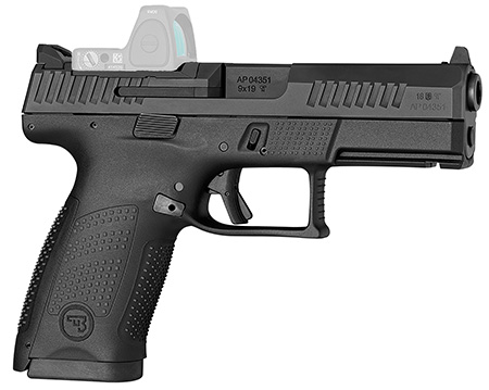 CZ-USA 01536 P-10 C 9mm Luger 10+1 4.02" Black Steel Barrel, Black Nitride Optic Ready/Serrated Steel Slide, Black Polymer Frame w/Picatinny Rail