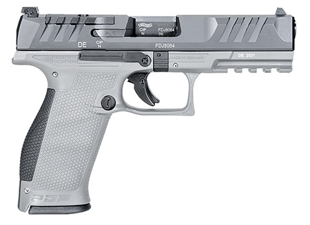 Walther Arms 2858371NP3 PDP Full Size Frame 9mm Luger 18+1 4.50" Polygonal Rifling Barrel, Optic Ready/Serrated Stainless Steel Slide, Gray Polymer Frame w/Picatinny Rail, Ambidextrous