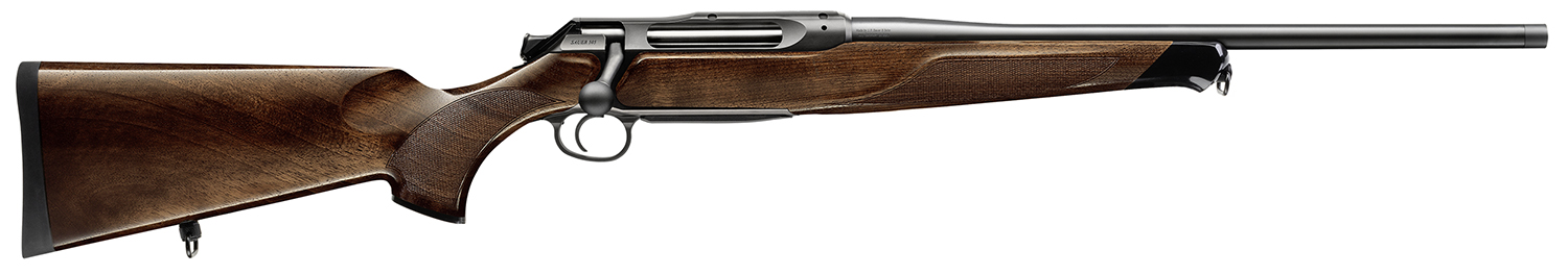 Sauer 80117098 505 Lux Full Size 7mm Rem Mag 3+1 24" Matte Blued Threaded Barrel, Matte Blued Saddle Mount Steel Receiver, Grade 5 Wood Fixed Stock