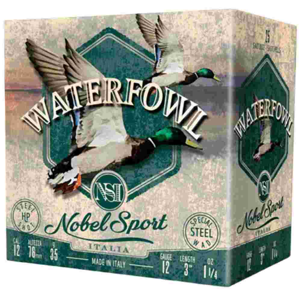 Nobel Sport Steel Waterfowl Shotshells 12 ga 3" 1-1/4 oz 1450 fps #3 250/ct Case