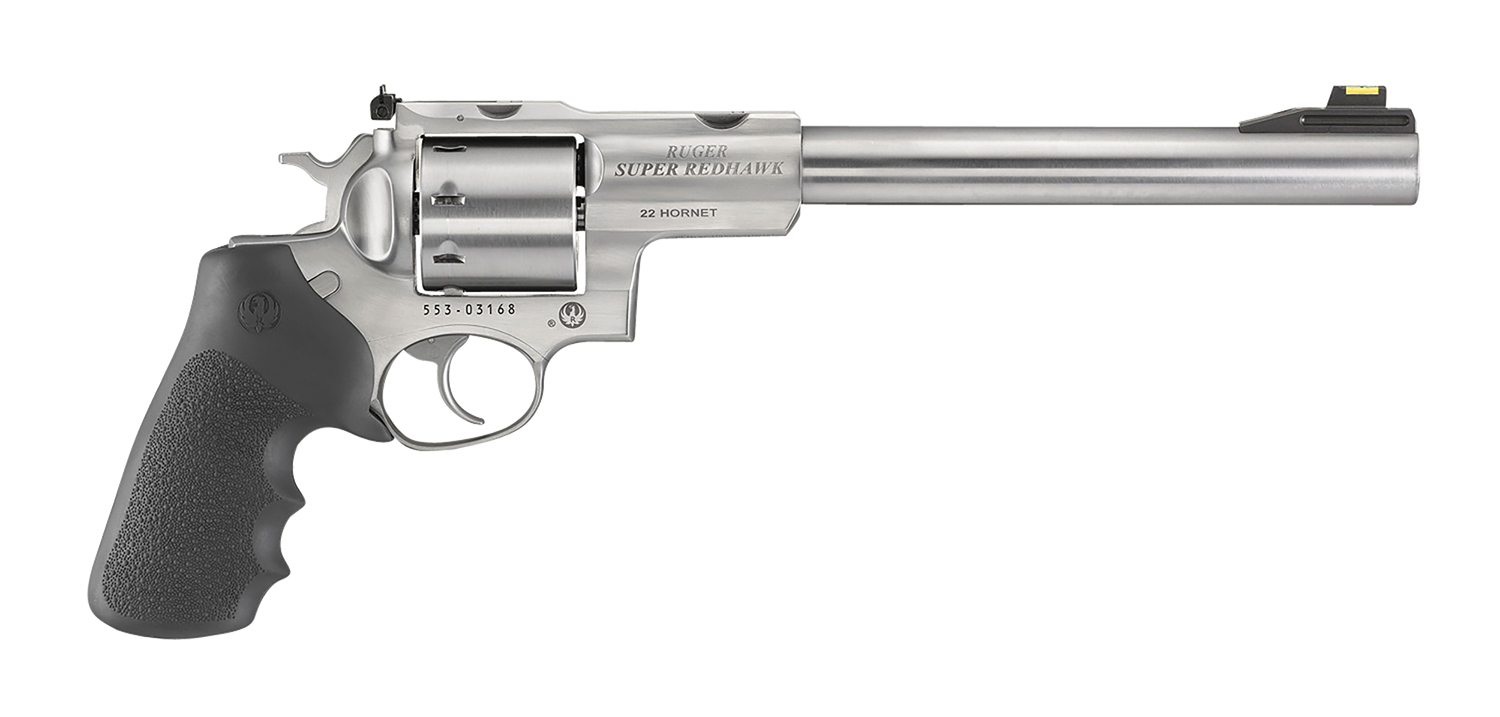 Ruger 5526 Super Redhawk 22 Hornet 8rd 9.50" Satin Stainless Steel Barrel, Cylinder & Frame, Black Hogue Tamer Monogrip Grip, Transfer Bar Safety