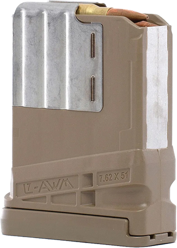 LANCER MAGAZINE L7AWM SR-25 - 7.62X51 5RD OPAQUE FDE GEN 2