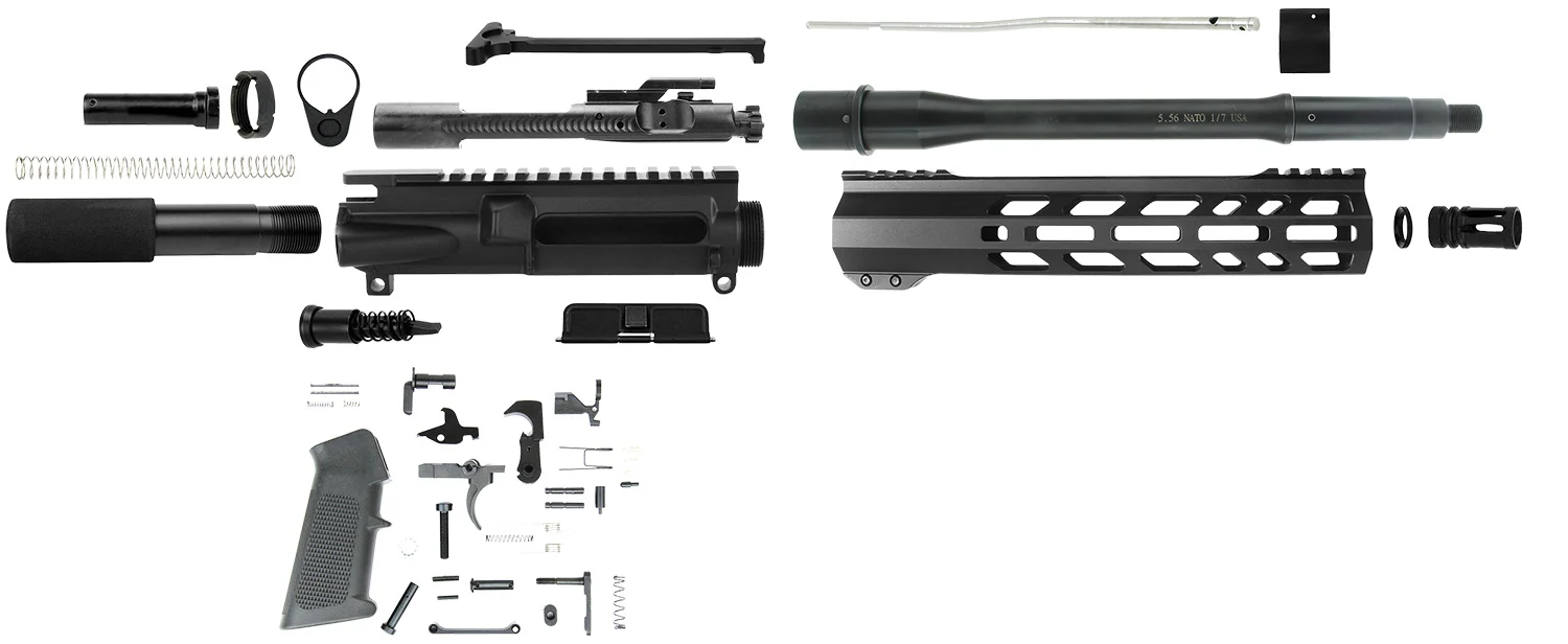 TacFire SSPK556LPK10 Pistol Kit 5.56x45mm NATO AR-Pistol Platform Black Steel