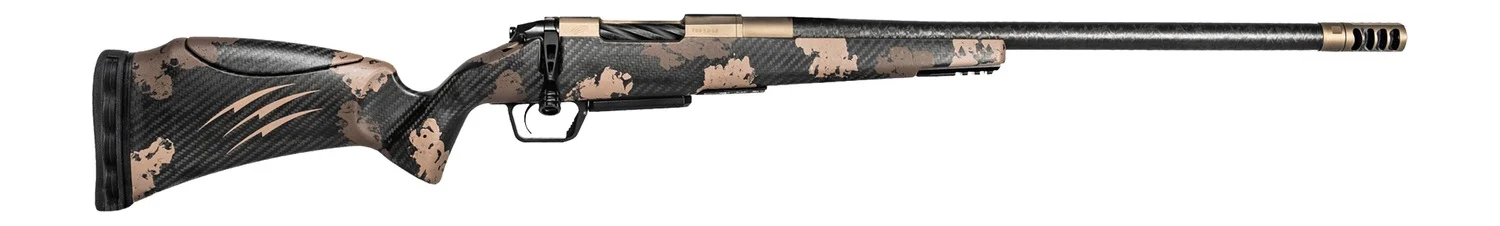 Fierce Firearms RIVSCX65PRC20BDS Carbon Rival XP 2.0 6.5 PRC 20" Smoked Bronze Cerakote Spiral Fluted Stainless Steel Barrel & Drilled & Tapped Receiver, Desert Shadow Camo Adj Comb Carbon Fiber Stock