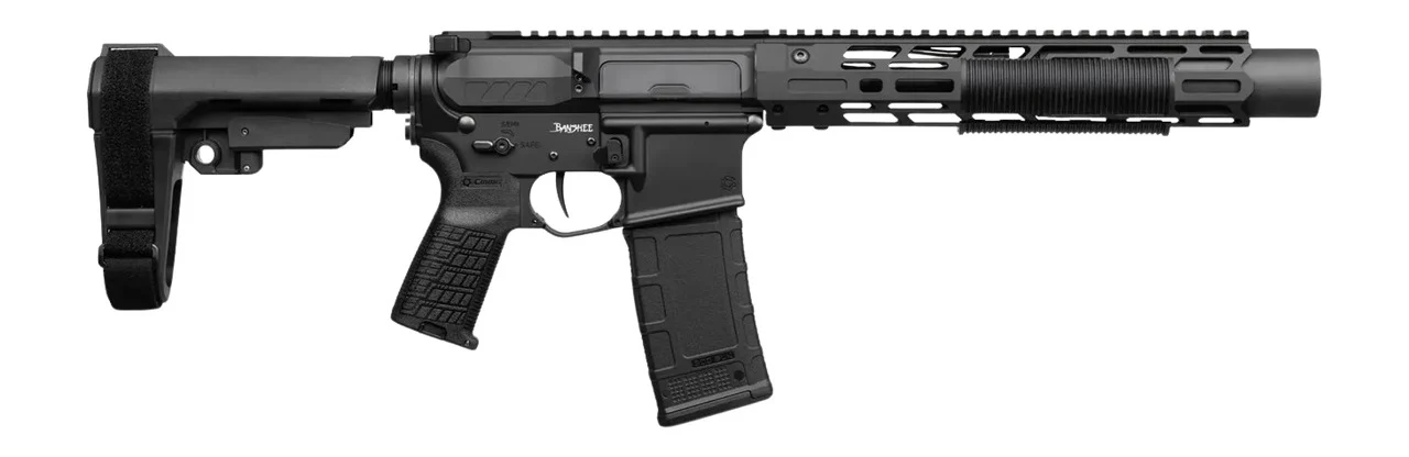 CMMG 30A0ED0-AB Zeroed Banshee Mk4 300 Blackout 30+1 6.50" Black Nitride Threaded Barrel, Black Armor Cerakote Aluminum Receiver w/Picatinny Rail, M-LOK Handguard, Black Polymer CMMG RipBrace, CMMG Ze